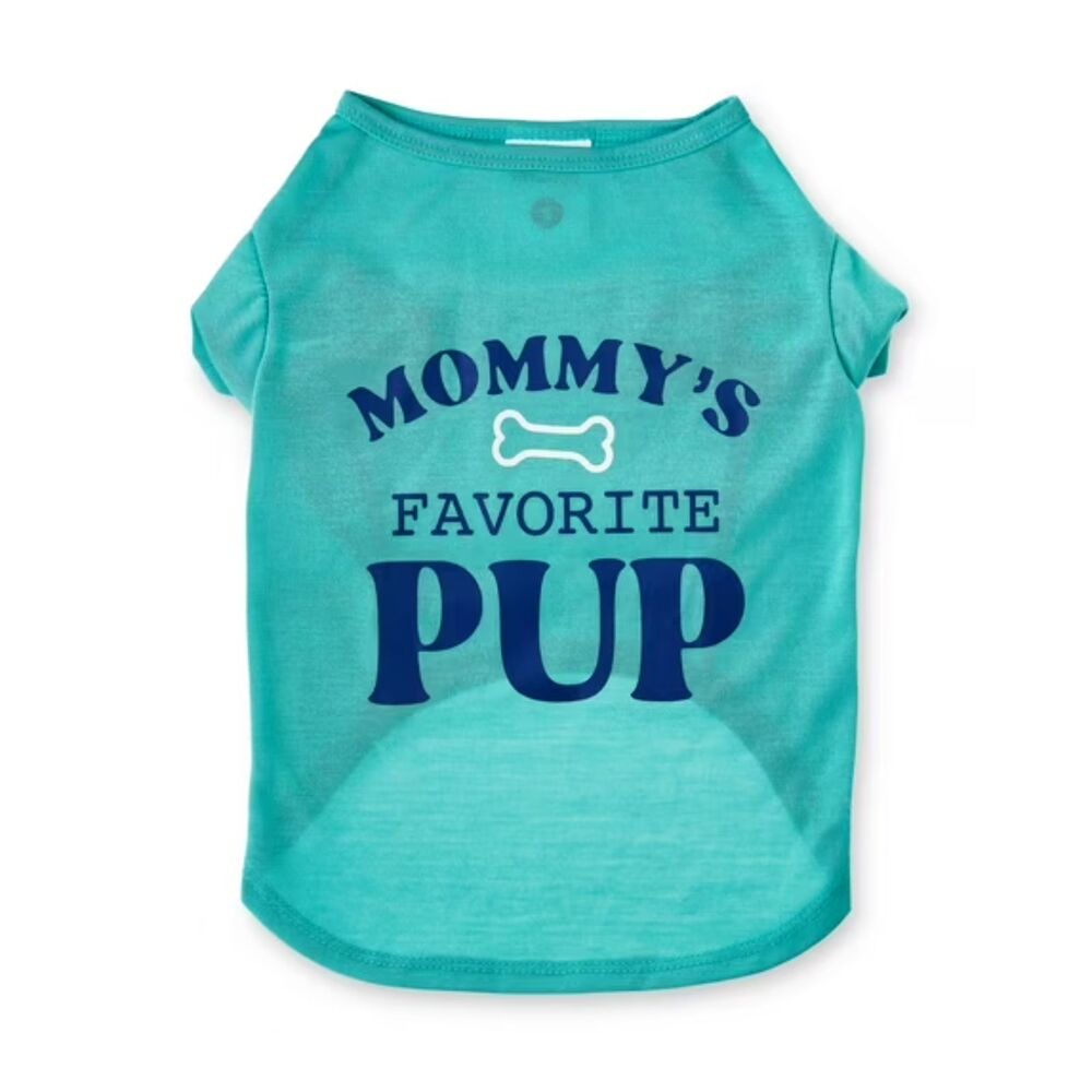 Vibrant Life Mommy's Favorite Pup Dog T-Shirt, Blue, Medium
